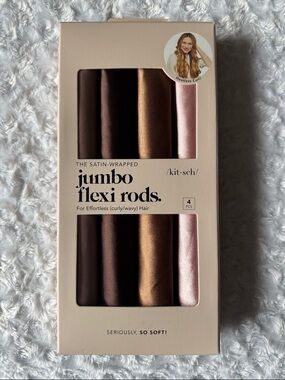 Kitsch Satin-Wrapped Jumbo Flexi Rods - Brown & Rose Gold